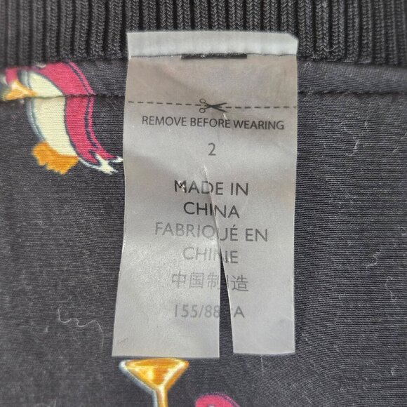 Coach Size 2 Reversible Bomber Varsity Jacket Navy White Penguin  Snap Front - Picture 14 of 16